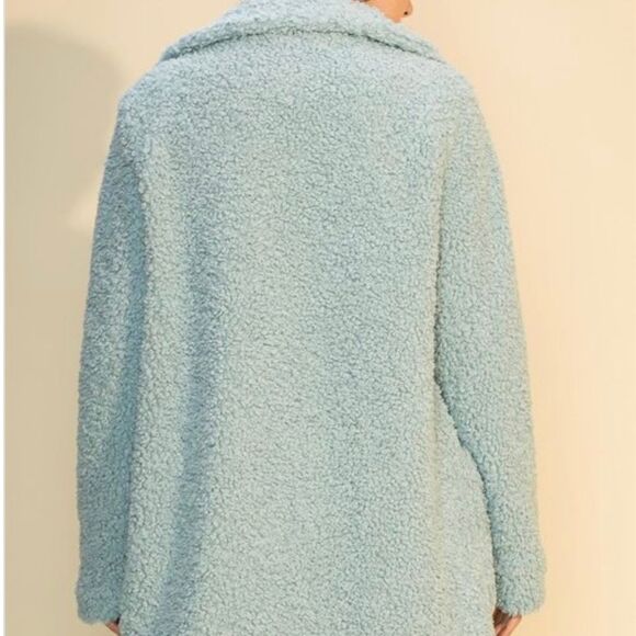 Light Blue Teddy Coat - Picture 6 of 7